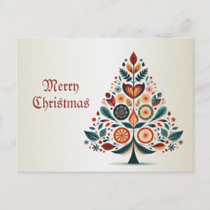 Weihnachtsbaum Farbige Skandinavien Volkskunst Postkarte