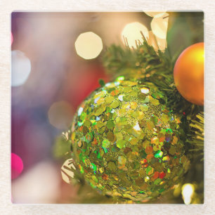 Weihnachtsbaum Farbiges Getränk Glasuntersetzer