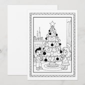 Weihnachtsbaum-Farbkarte für Kinder Feiertagskarte (Vorne/Hinten)