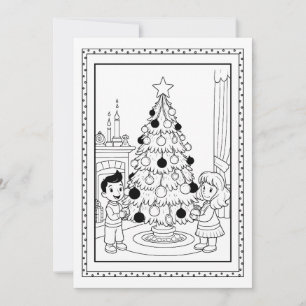 Weihnachtsbaum-Farbkarte für Kinder Feiertagskarte