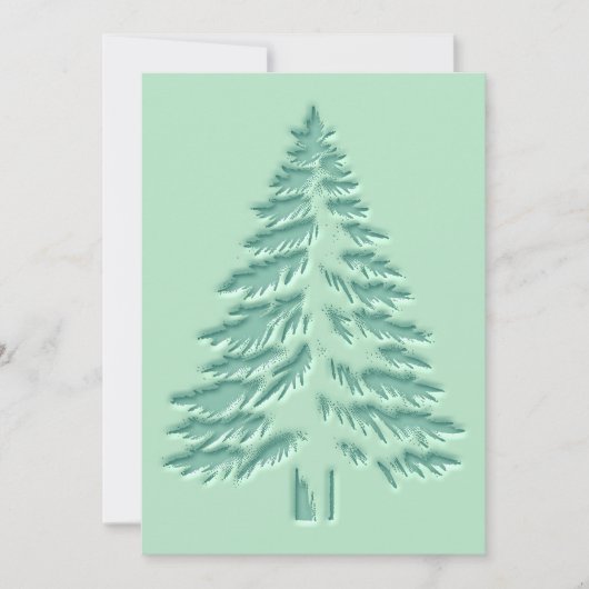 Weihnachtsbaum Faux-Prägung Distressed Grün Feiertagskarte (Vorderseite)