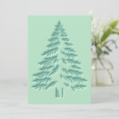 Weihnachtsbaum Faux-Prägung Distressed Grün Feiertagskarte (Stehend Vorderseite)