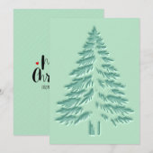 Weihnachtsbaum Faux-Prägung Distressed Grün Feiertagskarte (Vorne/Hinten)
