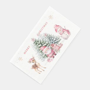 Weihnachtsbaum Fawn Santa Snowman Serviette