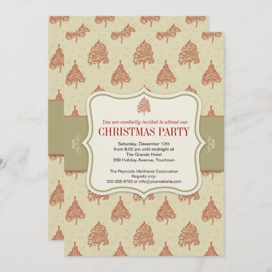 Weihnachtsbaum-Feier Einladung (Vorne/Hinten)