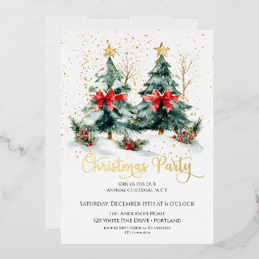 Weihnachtsbaum-Feier Folieneinladung (Briefumschlag)