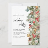 Weihnachtsbaum Feierabend Abendessen Modernes Skri Einladung (Vorderseite)