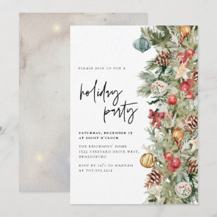 Weihnachtsbaum Feierabend Abendessen Modernes Skri Einladung