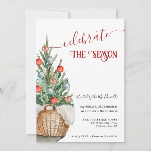 Weihnachtsbaum Feierabend Einladung (Vorderseite)