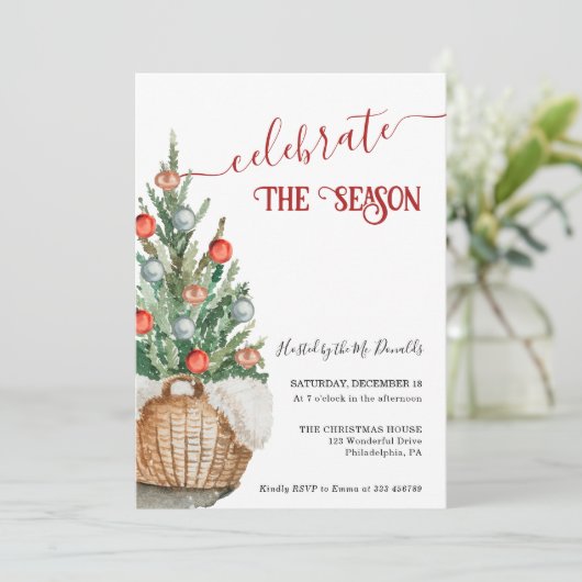 Weihnachtsbaum Feierabend Einladung (Stehend Vorderseite)