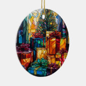 Weihnachtsbaum feierliche Geschenke festgehalten G Keramik Ornament (Rechts)