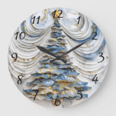 Weihnachtsbaum Feierliche Magie Große Wanduhr (Vorderseite)
