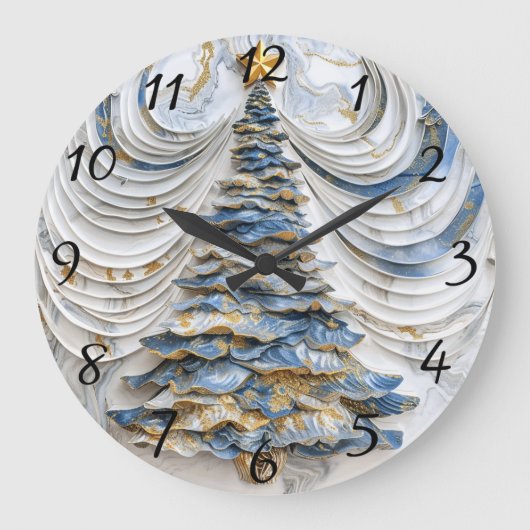 Weihnachtsbaum Feierliche Magie Große Wanduhr (Vorderseite)