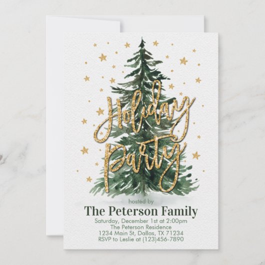 Weihnachtsbaum Feiertag Einladung (Vorderseite)