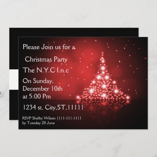 Weihnachtsbaum Feiertag Einladung (Vorne/Hinten)