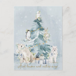 Weihnachtsbaum-Feiertag Feiertagspostkarte