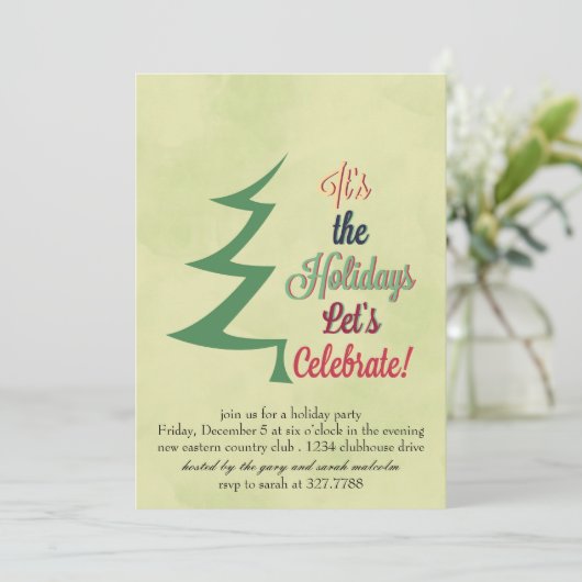 Weihnachtsbaum-Feiertag im Wasser Einladung (Stehend Vorderseite)