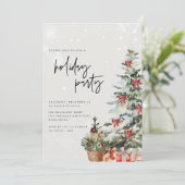 Weihnachtsbaum Feiertag Moderne Weihnachten Weihna Einladung (Stehend Vorderseite)