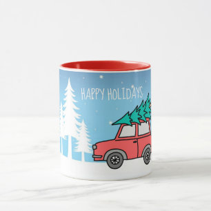 Weihnachtsbaum-Feiertage 325ml Zwei-Ton-Becher Tasse