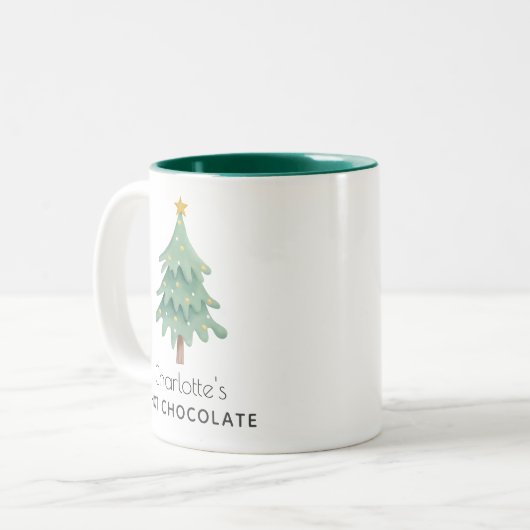 Weihnachtsbaum Feiertage Custom Zweifarbige Tasse (Vorderseite Links)