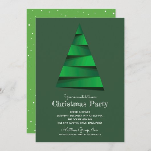 Weihnachtsbaum Feiertage Einladungen (Vorne/Hinten)