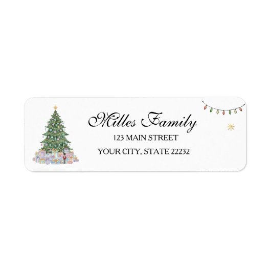 Weihnachtsbaum-Feiertags-Adressetikett (Vorne)