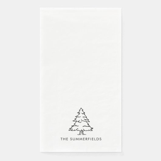 Weihnachtsbaum-Feiertags-Familienessen Serviette (Vorderseite)