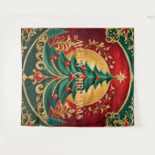 Weihnachtsbaum-Feiertags-Hintergrund Wandteppich (Vorderseite (Horizontal))