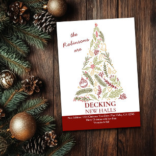 Weihnachtsbaum-Feiertags-Umzugsschild Ankündigung