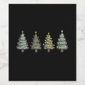 Weihnachtsbaum Feiertagsgeschenk Winter Weinetikett (Einzelnes Label)