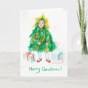 Weihnachtsbaum Feiertagsgrüße niedliches kleines M Feiertagskarte