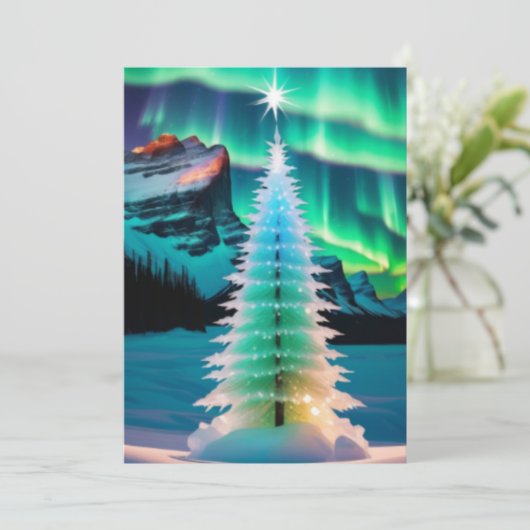 Weihnachtsbaum Feiertagskarte (Stehend Vorderseite)