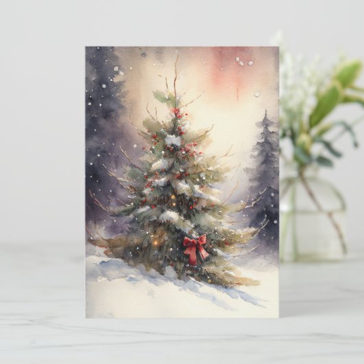 Weihnachtsbaum Feiertagskarte (Stehend Vorderseite)