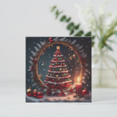 Weihnachtsbaum Feiertagskarte (Stehend Vorderseite)