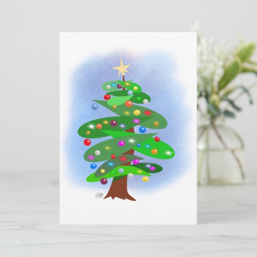 Weihnachtsbaum Feiertagskarte (Stehend Vorderseite)