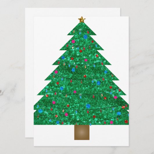 Weihnachtsbaum Feiertagskarte (Vorne/Hinten)