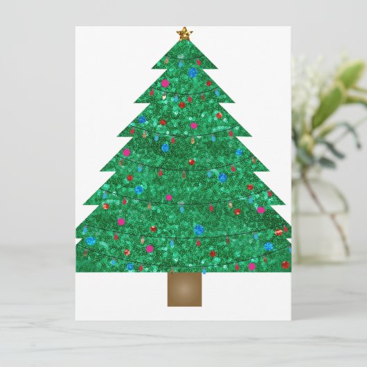 Weihnachtsbaum Feiertagskarte (Stehend Vorderseite)