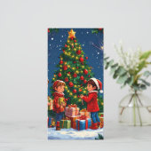 Weihnachtsbaum Feiertagskarte (Stehend Vorderseite)