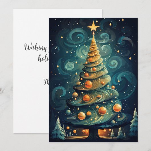 Weihnachtsbaum Feiertagskarte (Vorne/Hinten)