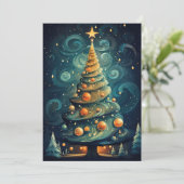 Weihnachtsbaum Feiertagskarte (Stehend Vorderseite)