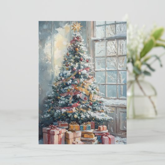 Weihnachtsbaum Feiertagskarte (Stehend Vorderseite)