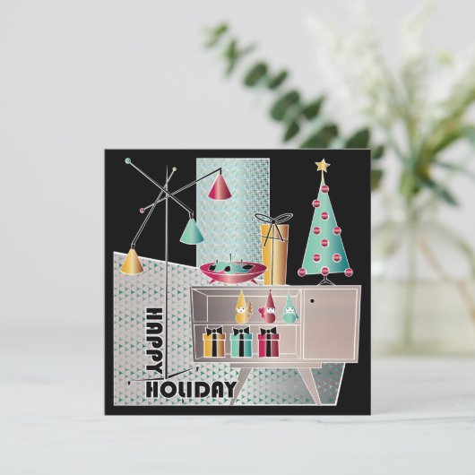 Weihnachtsbaum Feiertagskarte (Stehend Vorderseite)