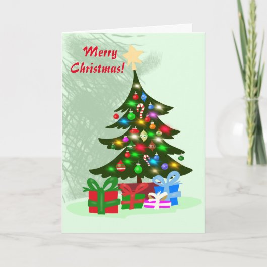 Weihnachtsbaum Feiertagskarte (Vorderseite)