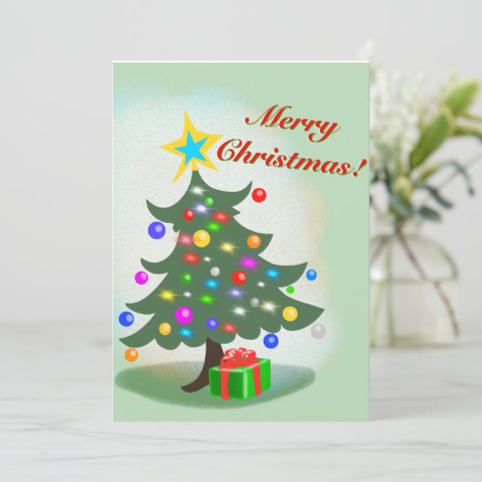 Weihnachtsbaum Feiertagskarte (Stehend Vorderseite)