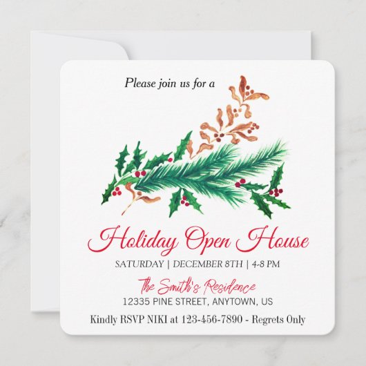 Weihnachtsbaum Feiertagskarte (Vorderseite)