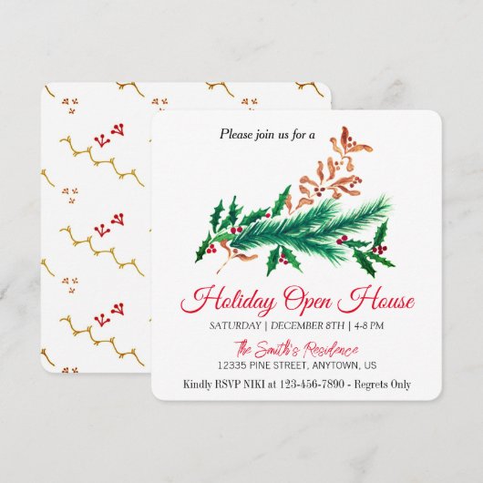 Weihnachtsbaum Feiertagskarte (Vorne/Hinten)