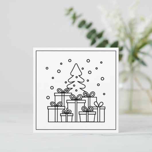 Weihnachtsbaum Feiertagskarte (Stehend Vorderseite)