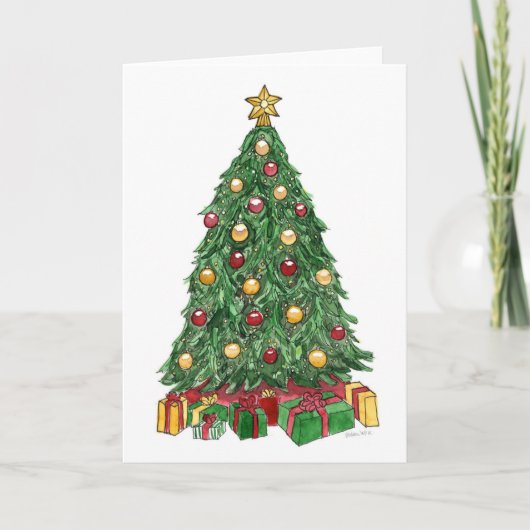 Weihnachtsbaum Feiertagskarte (Vorderseite)