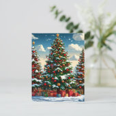 Weihnachtsbaum Feiertagskarte (Stehend Vorderseite)