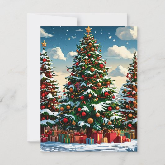 Weihnachtsbaum Feiertagskarte (Vorderseite)